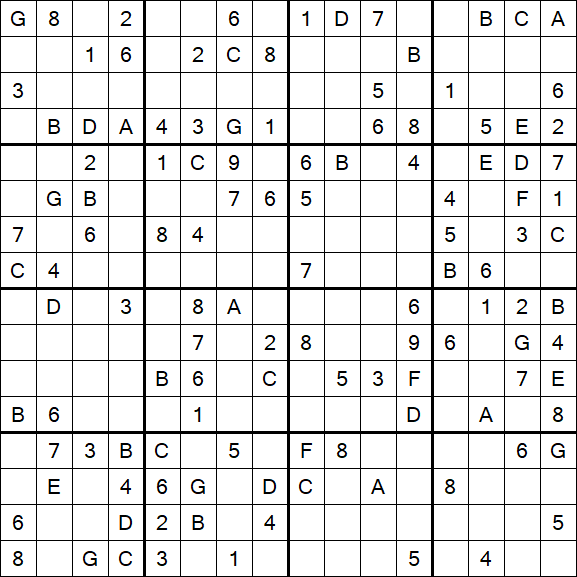 Sudoku 16x16 - Médio