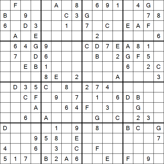 Sudoku 16x16 - Medium