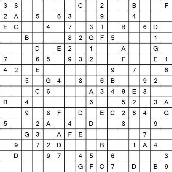 Sudoku 16x16 - Medium