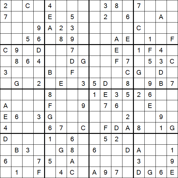 Sudoku 16x16 - Medium