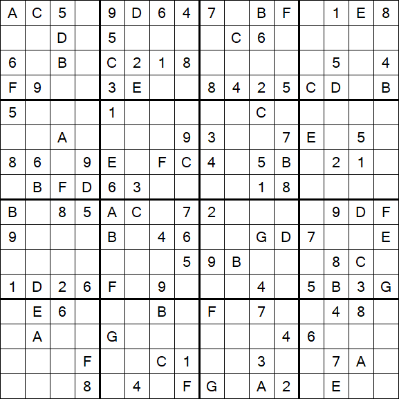 Sudoku 16x16 - Medium