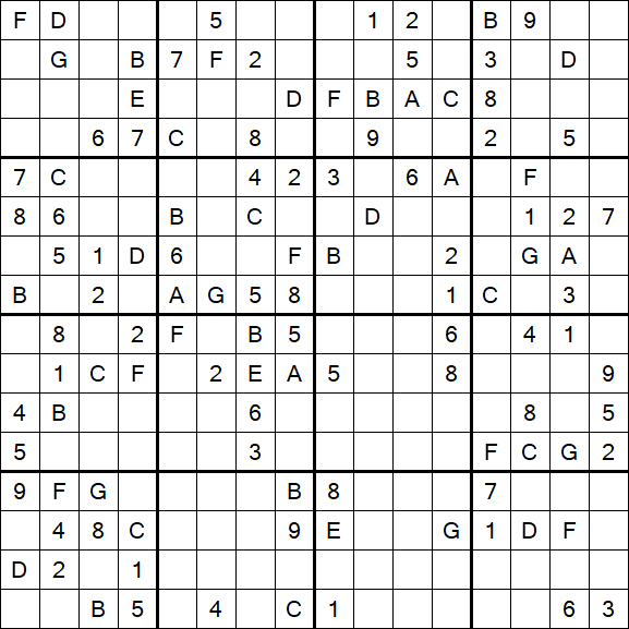 Sudoku 16x16 - Medium