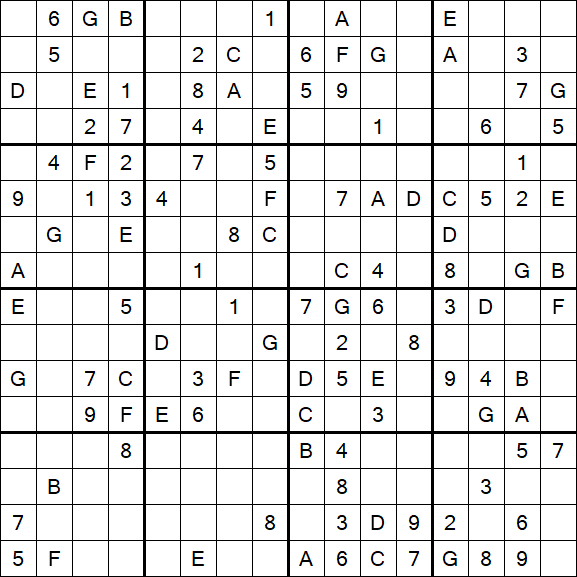 Sudoku 16x16 - Medium