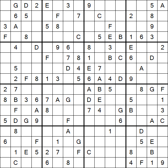 Sudoku 16x16 - Medium
