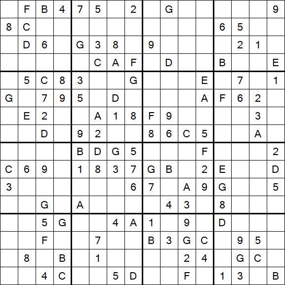 Sudoku 16x16 - Medium
