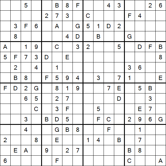 Sudoku 16x16 - Medium