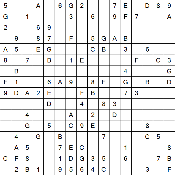Sudoku 16x16 - Medium