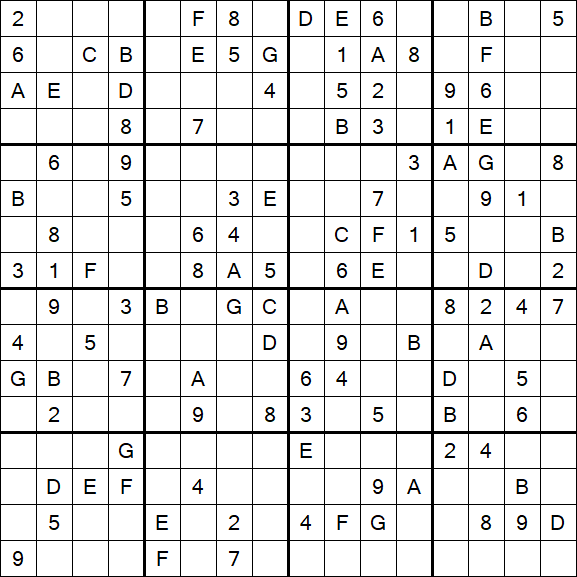 Sudoku 16x16 - Medium