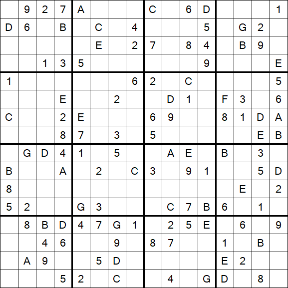 Sudoku 16x16 - Medium