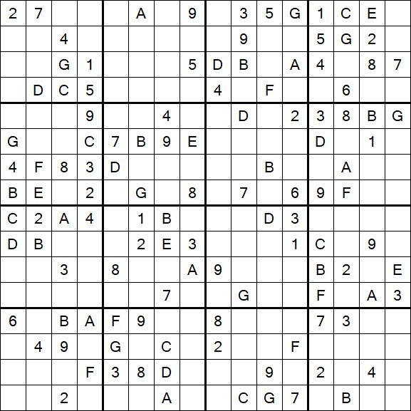 Sudoku 16x16 - Medium