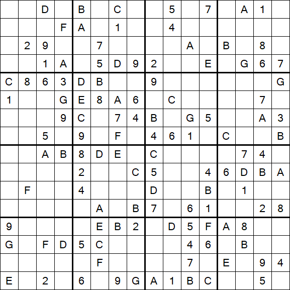 Sudoku 16x16 - Medium