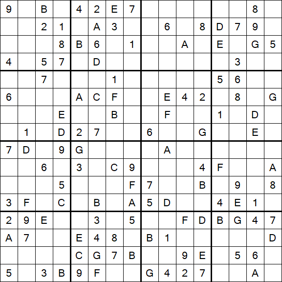 Sudoku 16x16 - Medium