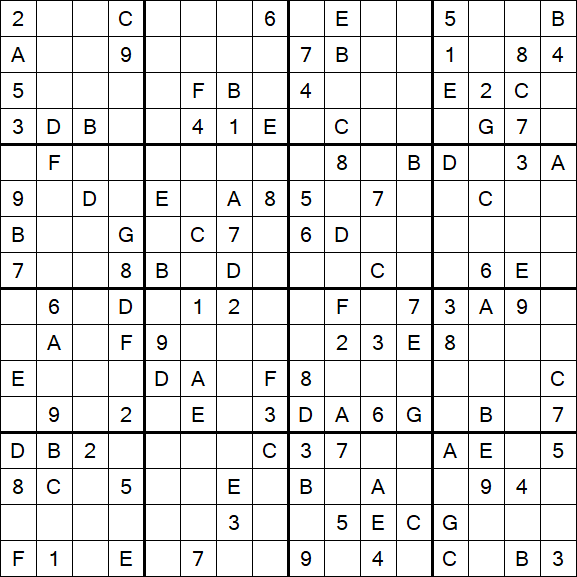 Sudoku 16x16 - Médio