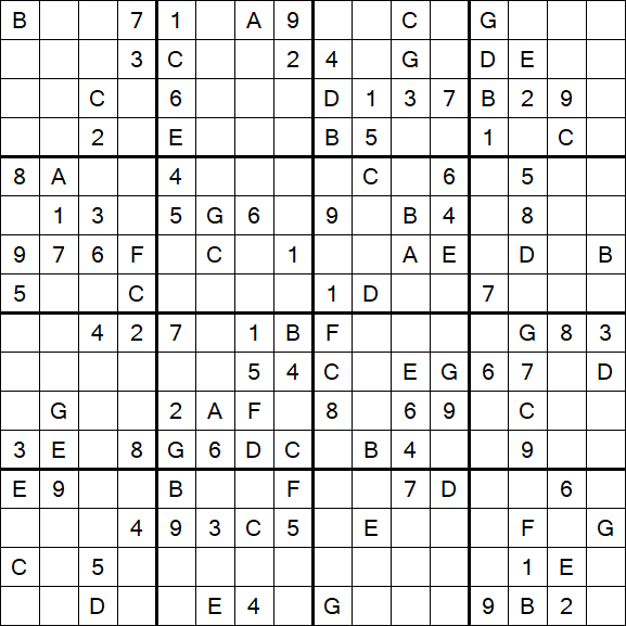 Sudoku 16x16 - Medium