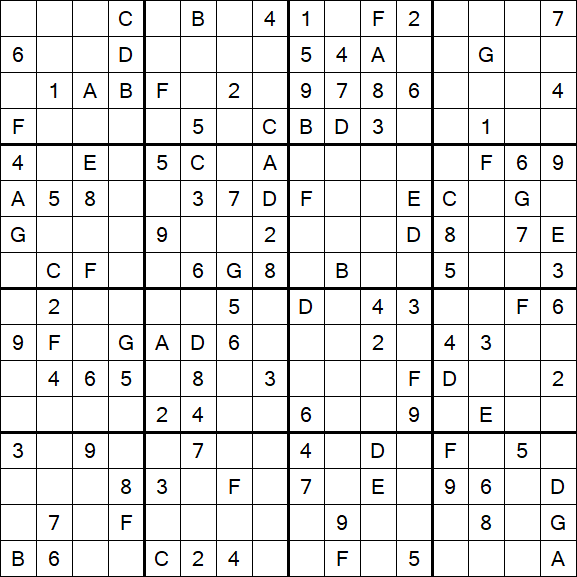 Sudoku 16x16 - Medium