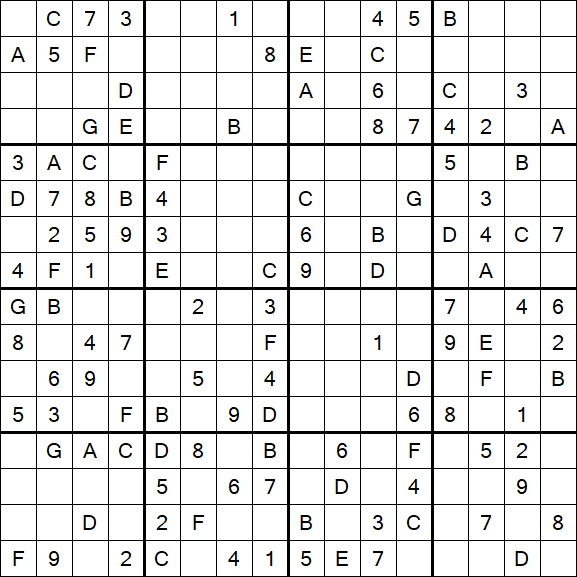 Sudoku 16x16 - Medium