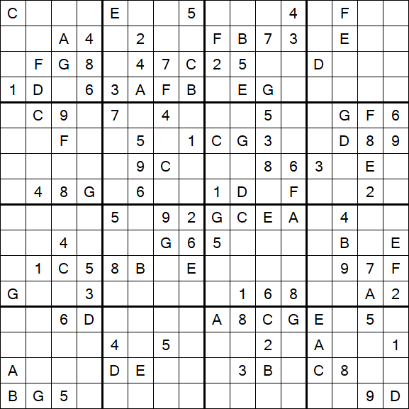 Sudoku 16x16 - Medium