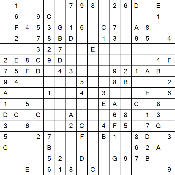 Sudoku 16x16 - Medio