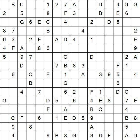 Sudoku 16x16 - Medium