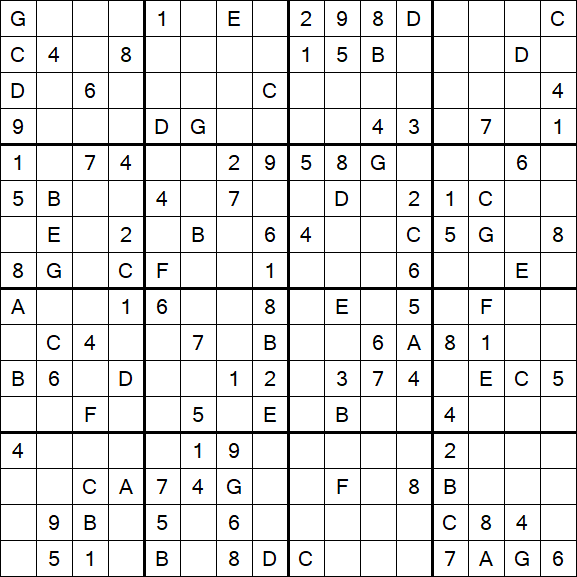 Sudoku 16x16 - Medio