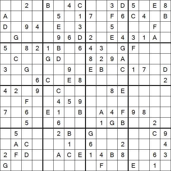 Sudoku 16x16 - Medium