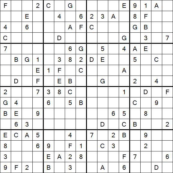 Sudoku 16x16 - Medium