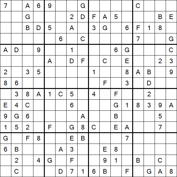Sudoku 16x16 - Medium