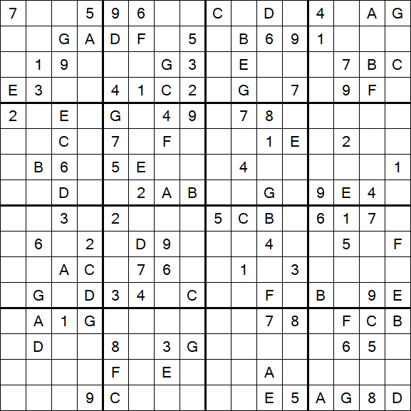 Sudoku 16x16 - Medium