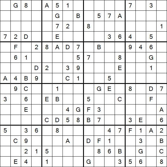 Sudoku 16x16 - Medium