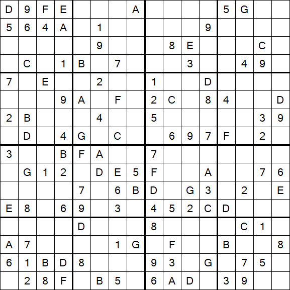 Sudoku 16x16 - Medium