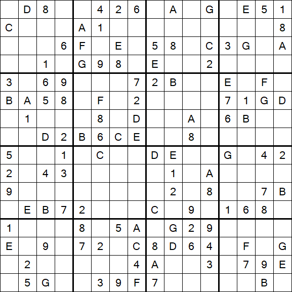 Sudoku 16x16 - Medio