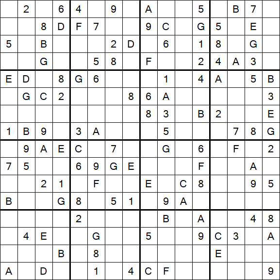 Sudoku 16x16 - Medium