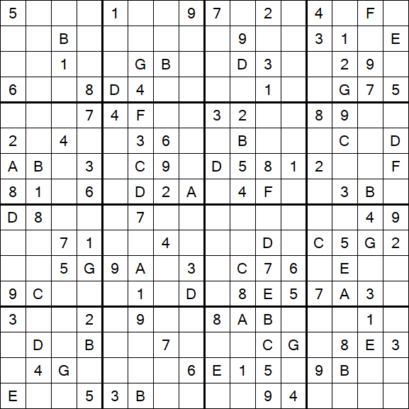 Sudoku 16x16 - Medium
