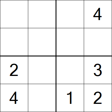 Sudoku 4x4 - Einfach