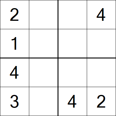 Sudoku 4x4 - Fácil
