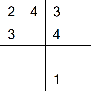 Sudoku 4x4 - Easy