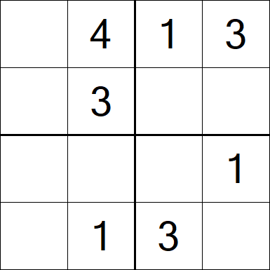 Sudoku 4x4 - Easy