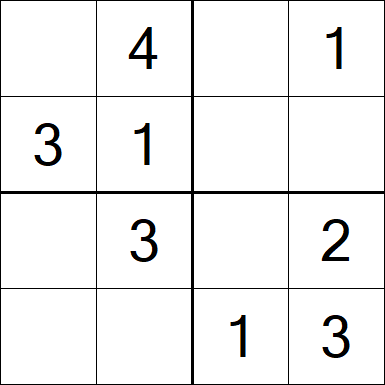 Sudoku 4x4 - Easy