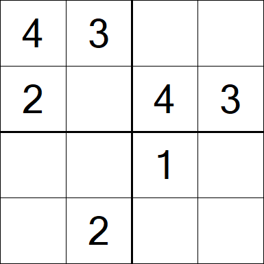 Sudoku 4x4 - Einfach