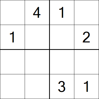 Sudoku 4x4 - Easy