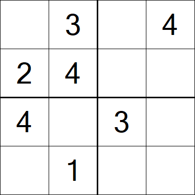 Sudoku 4x4 - Easy