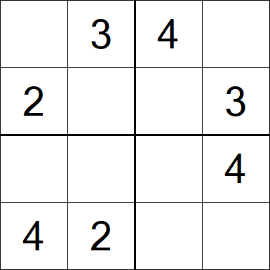 Sudoku 4x4 - Easy