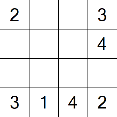 Sudoku 4x4 - Einfach