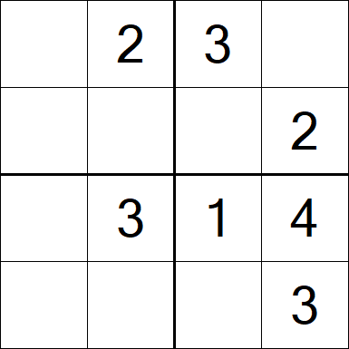 Sudoku 4x4 - Einfach