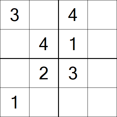 Sudoku 4x4 - Einfach