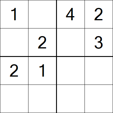 Sudoku 4x4 - Einfach