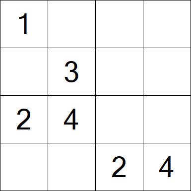 Sudoku 4x4 - Einfach