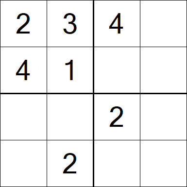 Sudoku 4x4 - Easy