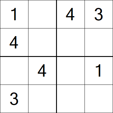 Sudoku 4x4 - Easy