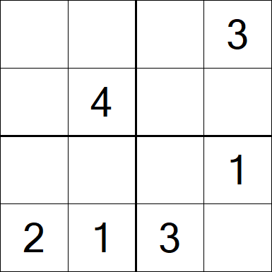 Sudoku 4x4 - Fácil